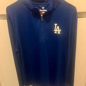 Fanatics Royal Blue LA Logo Quarter-Zip Pullover